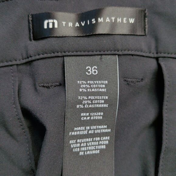 Travis Mathew Open to Close Tech Knit Pants Mens 36x28 Golf Black Performance - Picture 3 of 12